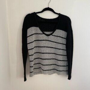 Black & Grey Oversized V-Neck Knit Sweater. Purchased from TNT
